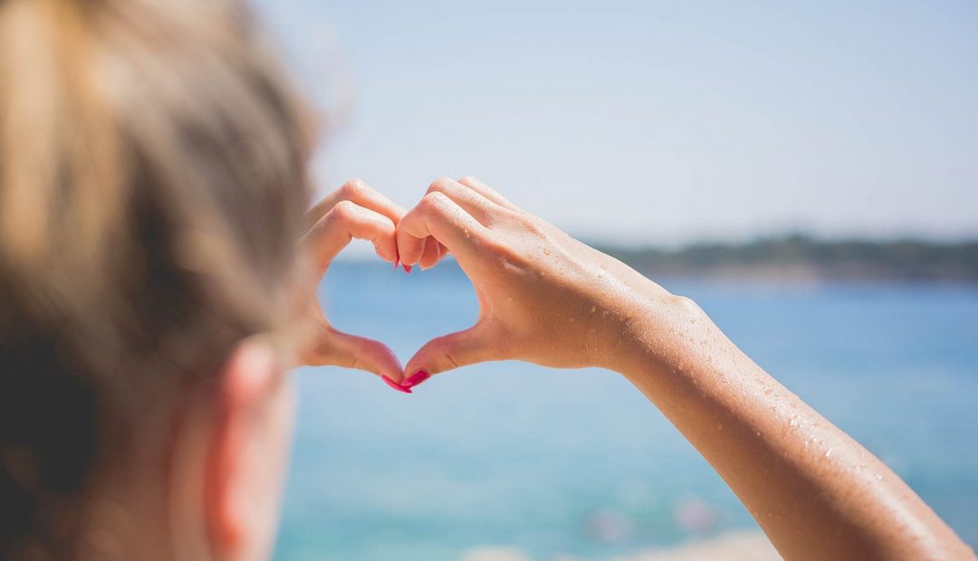 Hand Love Heart by the Sea